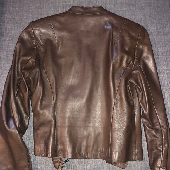 Damier Leather Brown cropped fitted jacket - Picture 6 of 6